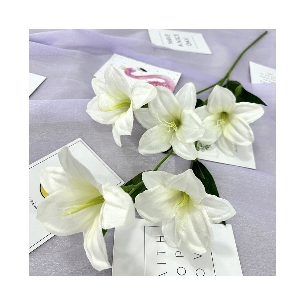 (White) Amaryllis Simulated Plants Wedding Hotel Restaurant Decoration Room Desktop-image-OPC-PH5KCMW-NEW