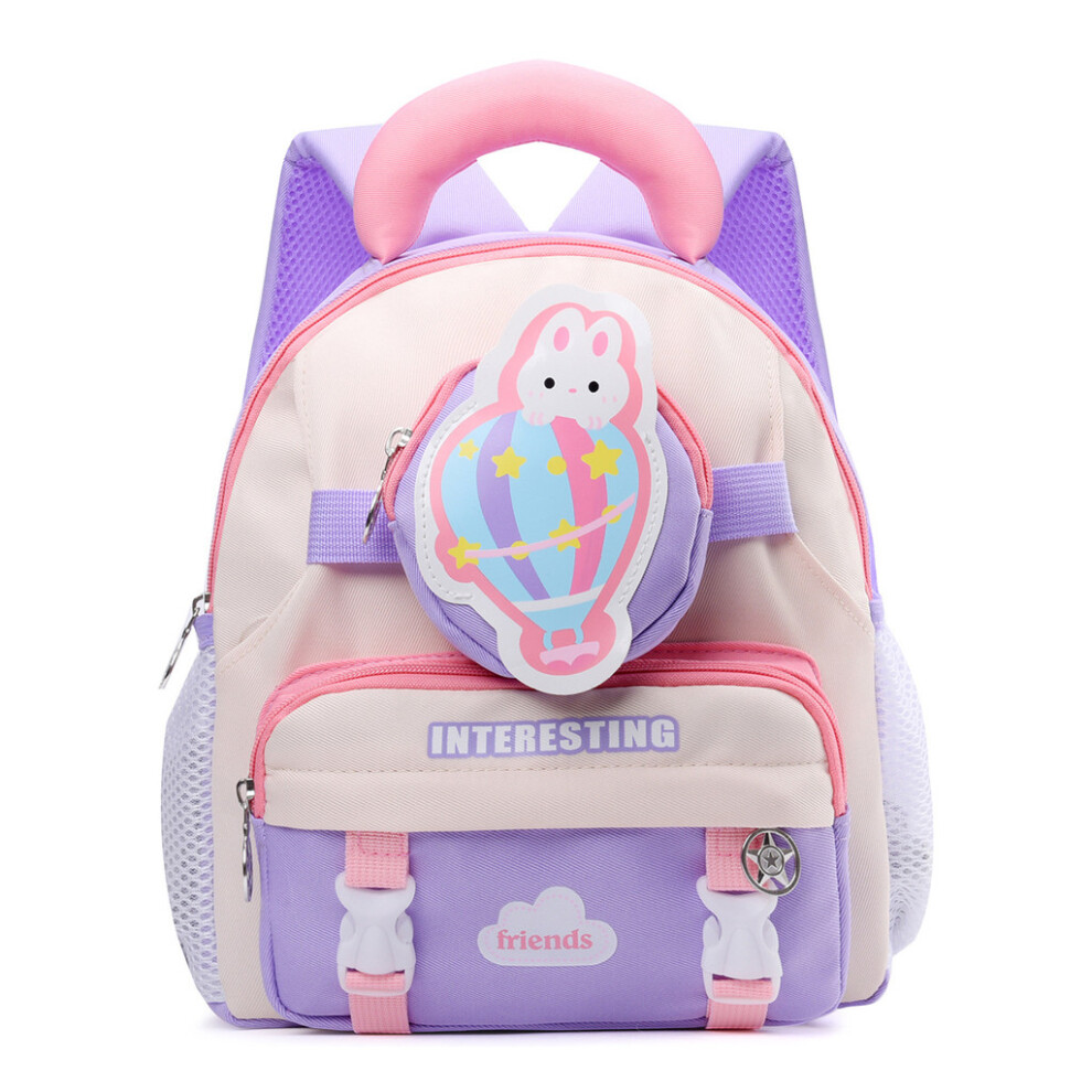 (Purple) Car Backpack Rabbit Kids School Bag With Fun Cartoon Design Layered Storage-image-OPC-PH5KHQP-NEW