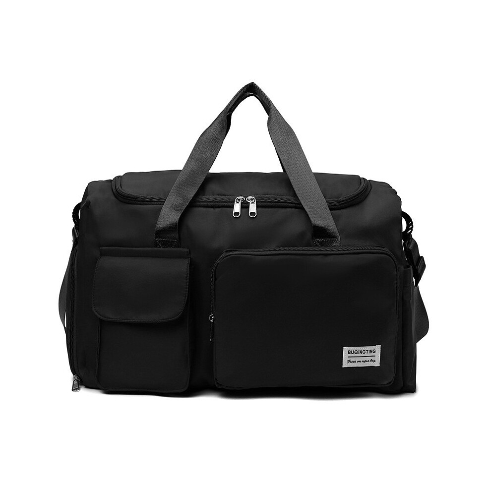 (Black) Outdoor Fitness Sport Backpack With Dry Wet Compartments For Swim Gym Training