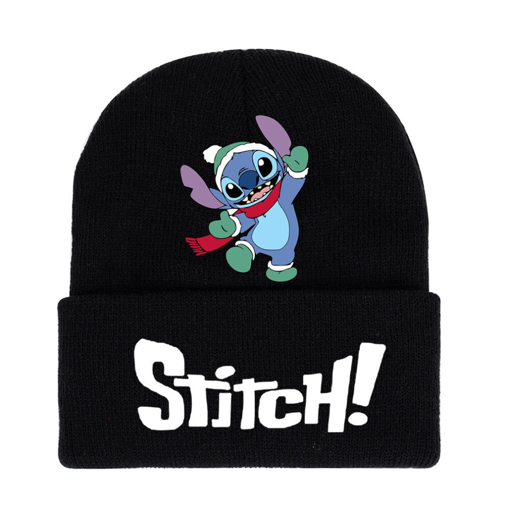 (StyleE) Stitch Warm Knitted Hat For Anime Fans Christmas Gift Brim Wide With-image-OPC-PH5KSV5-NEW
