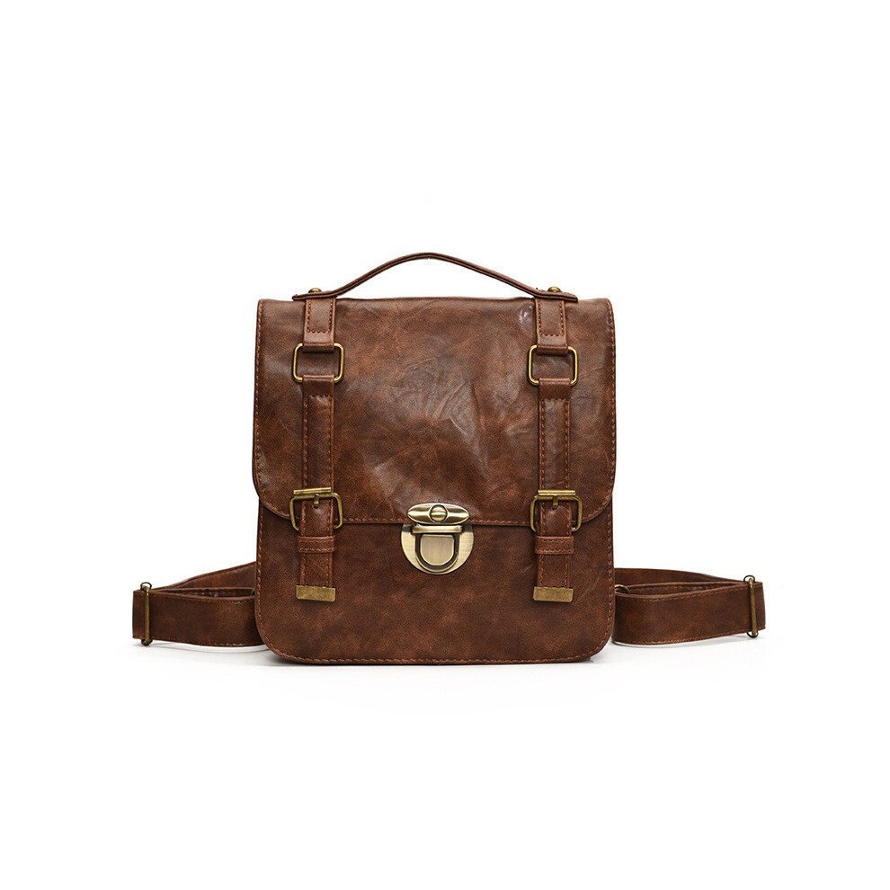 (Brown) Backpack Retro Commuting With Trendy Simplicity Messenger Dual Purpose Bag-image-OPC-PH5KTC7-NEW