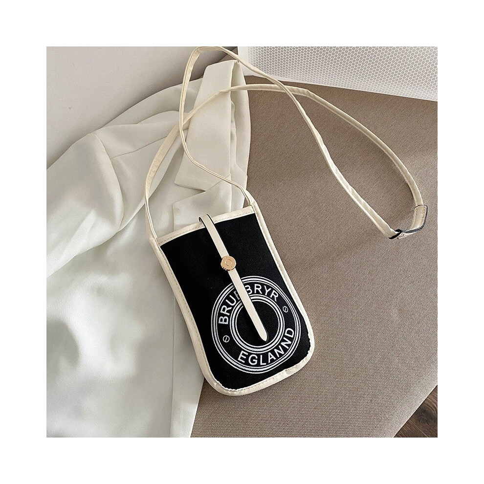 (BlackWhite) Bucket Canvas Bag Mini Crossbody Purse With Print Design For Outfit Women Casual-image-OPC-PH5KTTY-NEW