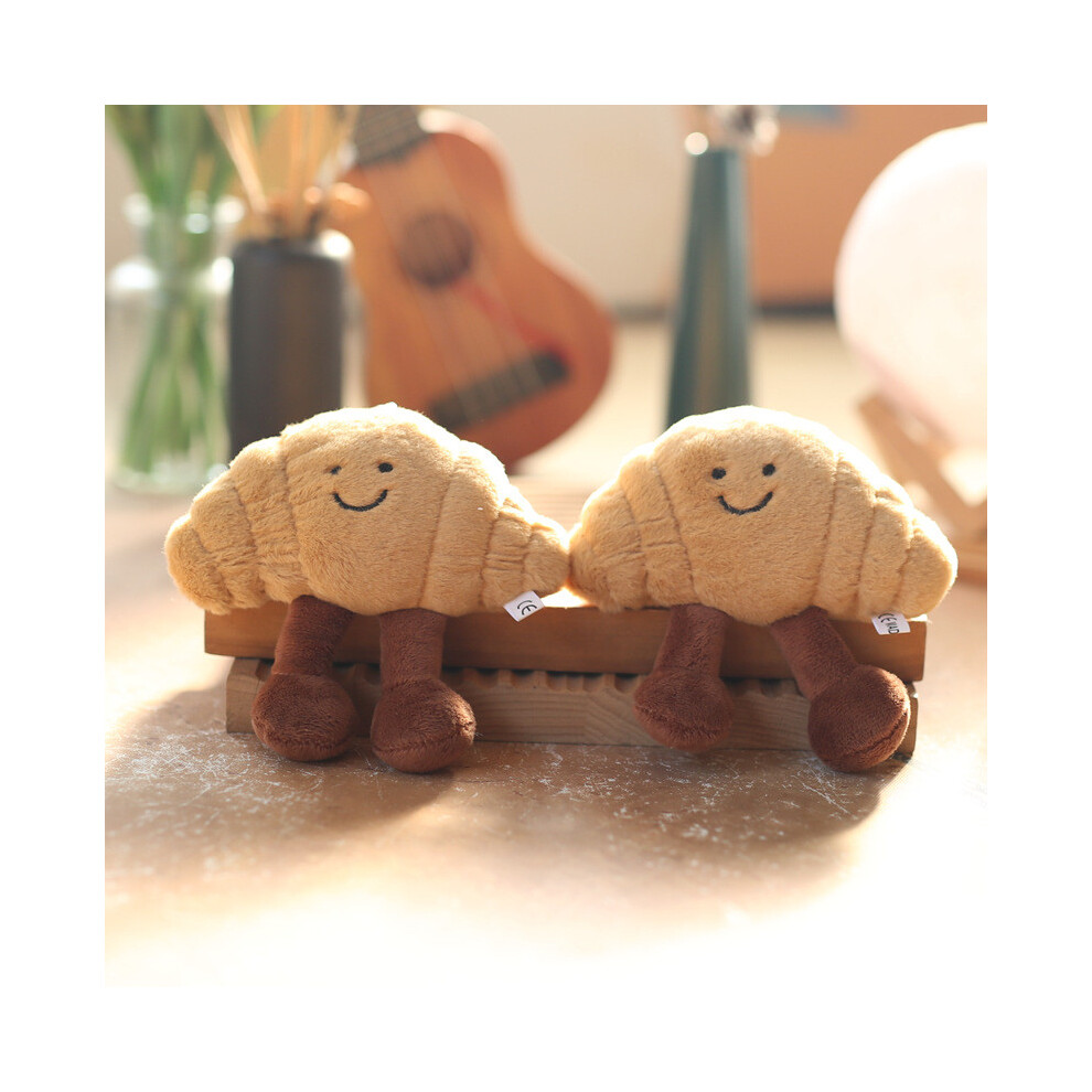Plush Croissant Toy Keychain Stuffed Doll Bag Decor Gift For Kids
