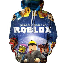 (Style M, Child 150) 3d Hoodie Roblox Sweatshirt Winter Pullover Drawstring Long Clothes Sleeve Tops