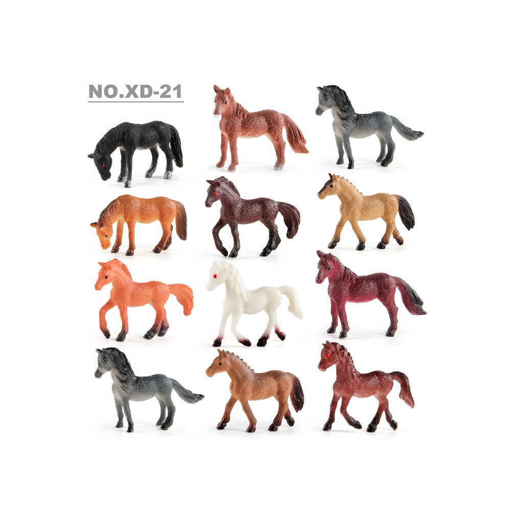 (Bagged 12 Horses) Arabian Detailed Pvc Horse Replica Collection Showcasing Twelve Animal Stunning Figurines-image-OPC-PH5M8S5-NEW