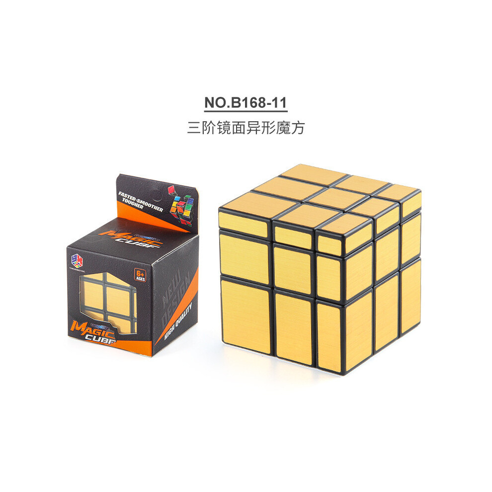 (B16811 Mirror Shape) Educational Childrens Premium Puzzle Cube Glossy Gold And Silver Magic Cube Mirror-image-OPC-PH5M8TX-NEW