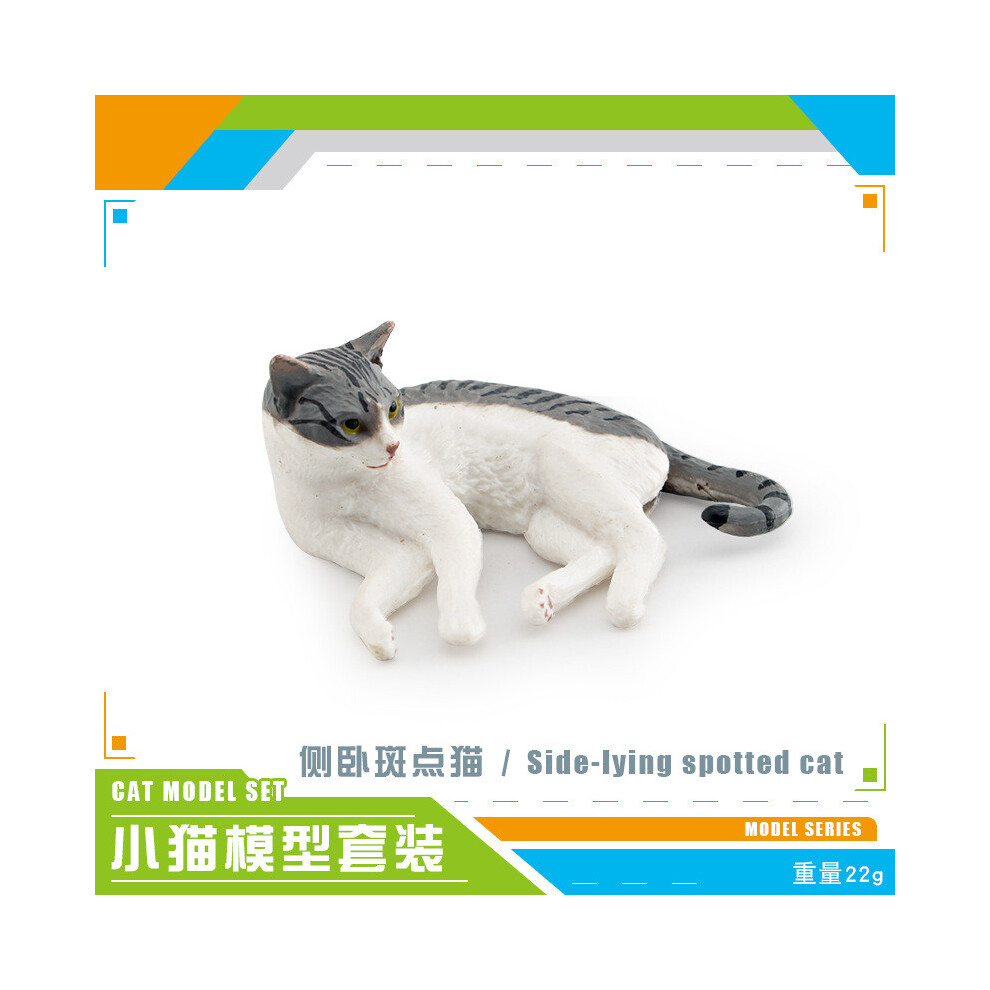 (SideLying Cat) Model Realistic Cat Figurine Three Color Cat Plush Toy Home Collectible Decor-image-OPC-PH5MBPX-NEW