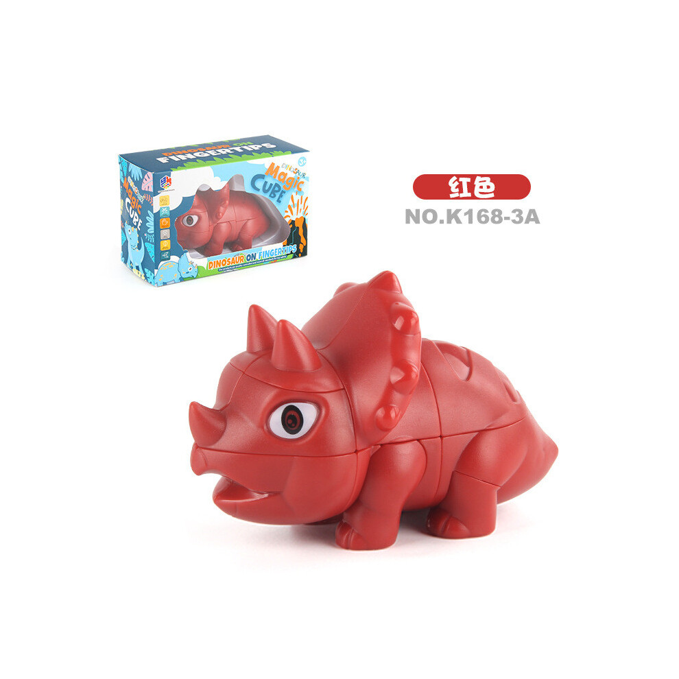 (Red) Shaped Unique Dinosaur Puzzle Cube For Kids With Engaging Colors And Durable Construction Abs-image-OPC-PH5MCGM-NEW