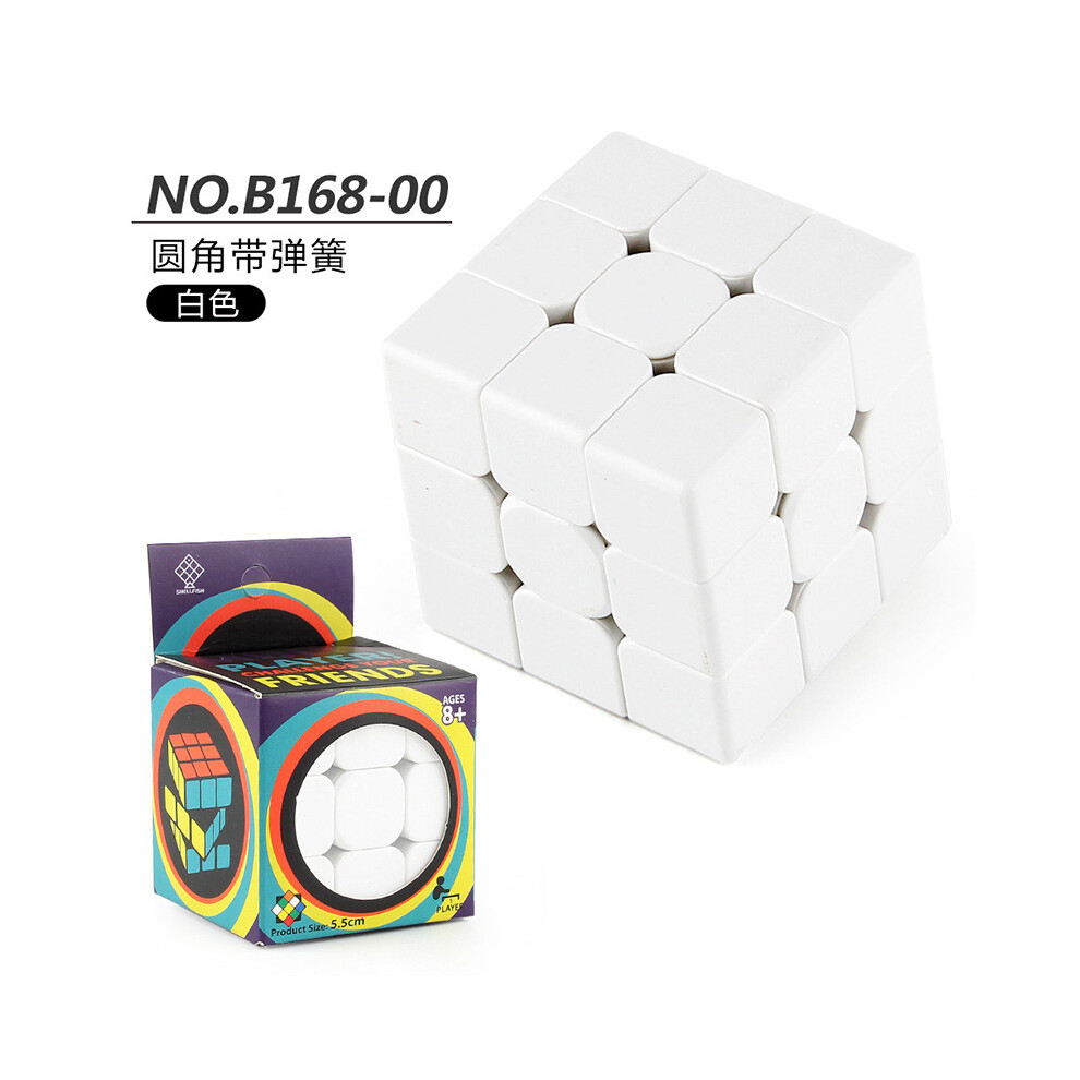 (White Rounded Box) Black And Unique White Design Magic Cube Puzzle With Spring Box Packaging Storage For Safe-image-OPC-PH5MFRW-NEW