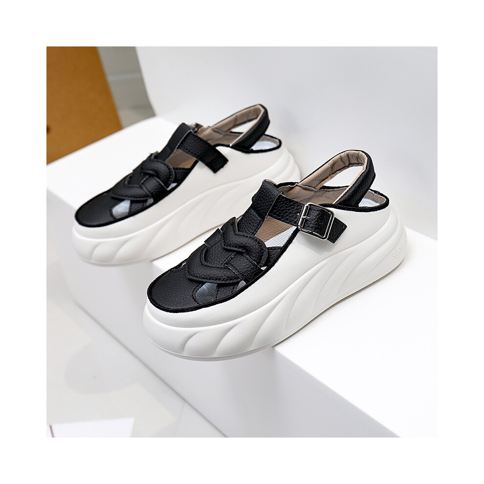 (Black, 39) Versatile Fashionable And Womens Sandals With Thick Sole Perfect Outings For Summer