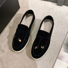 (Black, 43) Versatile And Chic Womens Casual Loafers In Size 43 Featuring Round Toe And Fashionforward Tassel Detail