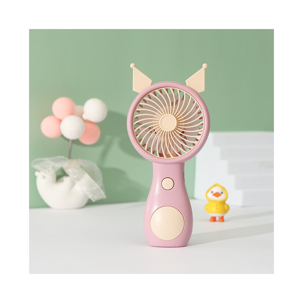 (Pink) Mini Usb Portable Power Charging Cartoon Fan Suiting Student Dormitory Using-image-OPC-PH5MTTS-NEW