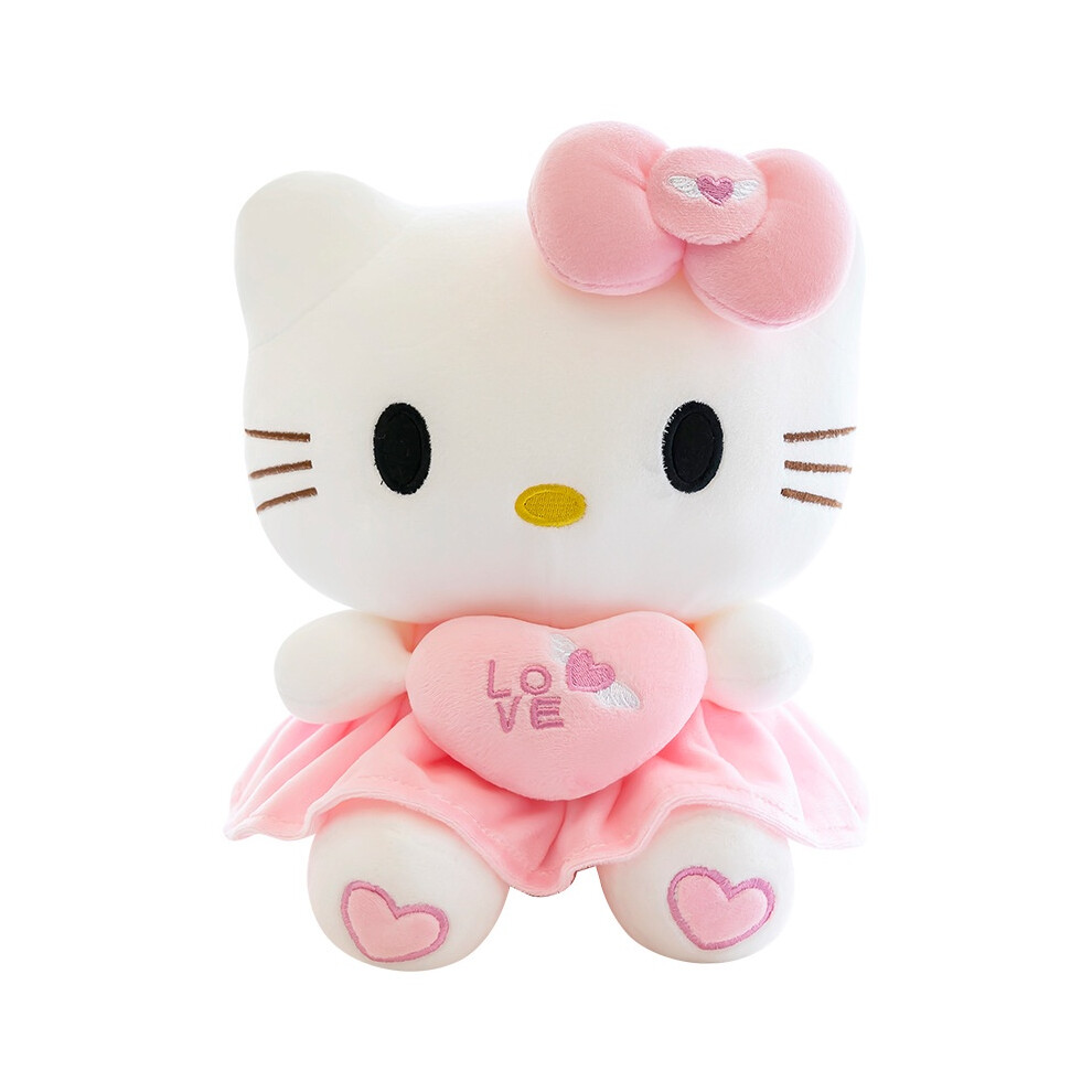 (30Cm/11.8In) Kitty Hello Love Plush Toy Huge Stuffed Animal Doll Gifts Kids Birthday Pink