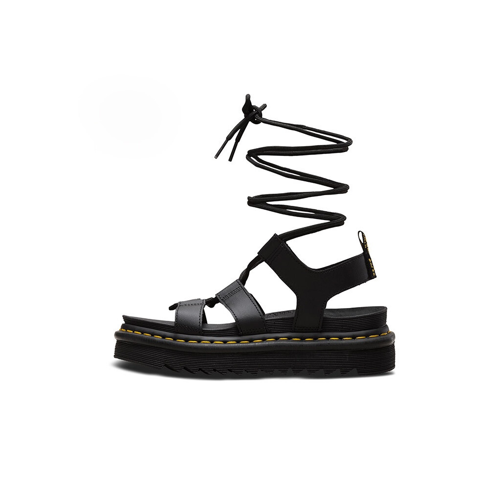 (Black, 38 Foot Length24cm) Natilla Gladiator Martens Women Sandal Summer Platform Strappy Roman Shoes Beach