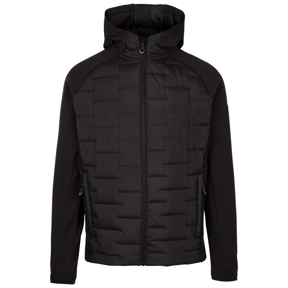 (XL, Black) Trespass Mens Active Top Hooded Full Zip Hebner