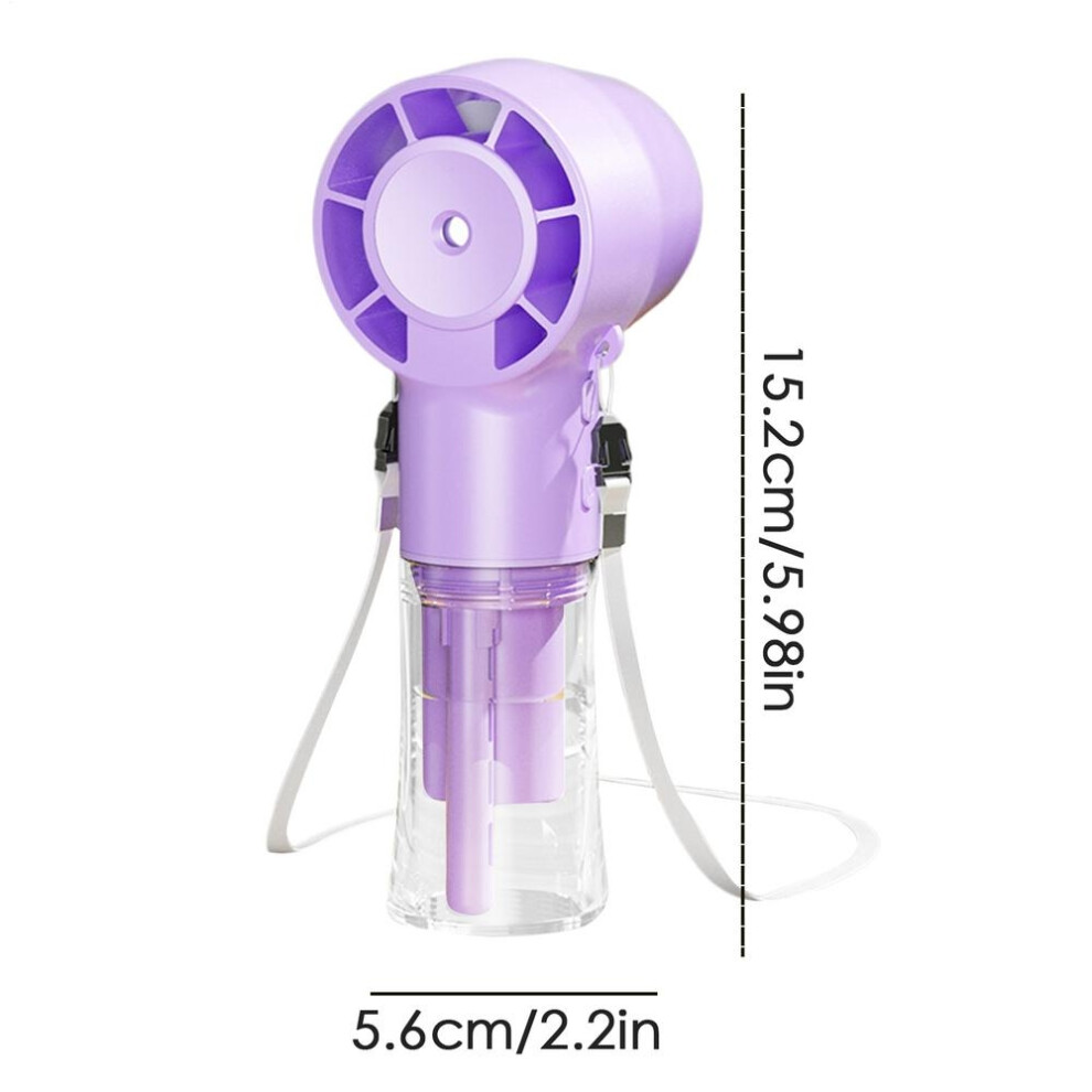 (Purple) 1200mAh Handheld Humidification And Hydration Hanging Neck Spray USB Multi-function High-speed Fan-image-OPC-PH5NP2Y-NEW
