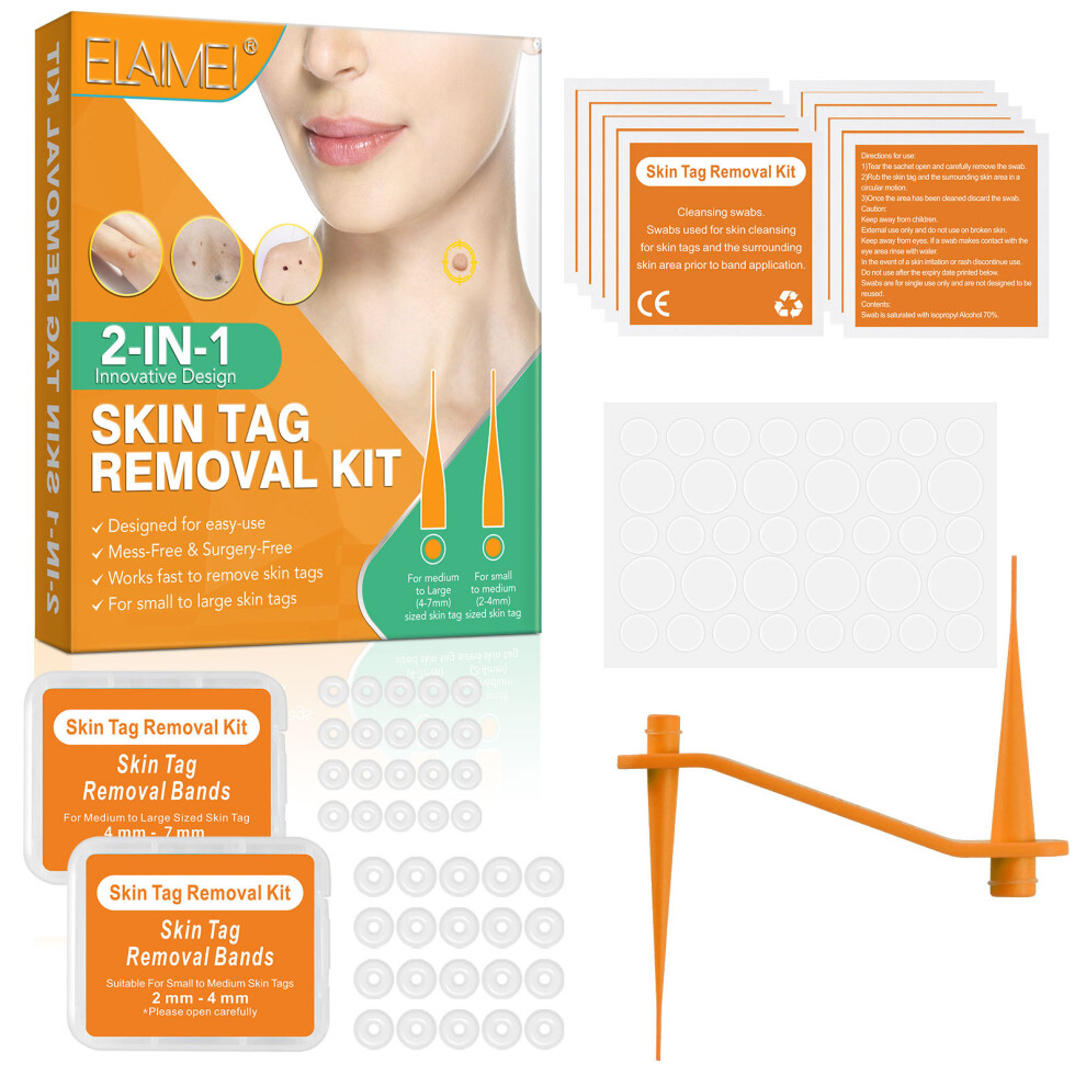 Gogerstar Orange (Orange) Skin Tag Removal Tag Remover Set Effectively&Painless Skin Mole Safe&Easy Remove Small To Large (2Mm-8Mm) Sized Skin Tags,Tags Fall Off Remov