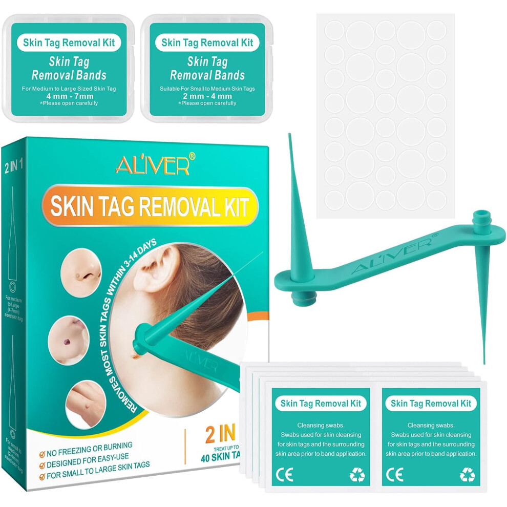 Gogerstar Green (Green) Skin Tag Removal Tag Remover Set Effectively&Painless Skin Mole Safe&Easy Remove Small To Large (2Mm-8Mm) Sized Skin Tags,Tags Fall Off Remove