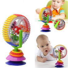 Toy Gift Infant Kid Toys Rainbow Ferris Wheel Rattle Clanking Suction High Chair