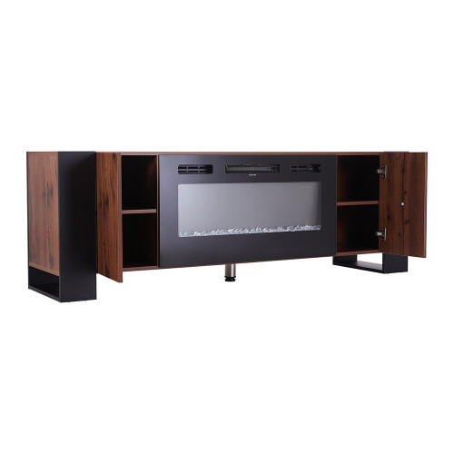 Living And Home Recessed Electric Fireplace TV Stand with Remote Control 2