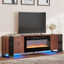 Recessed Electric Fireplace TV Stand with Remote Control