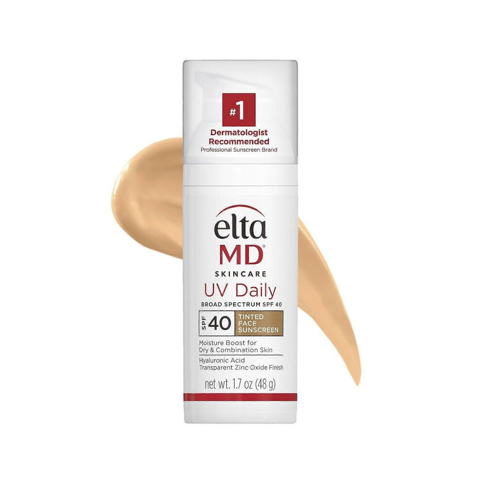 40 Tinted Face Sunscreen Moisturizer, Tinted Moisturizer for Face with SPF, Great for Dry