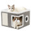 Cat House for Indoor Pets 2 Layer Large cat cave with Scratch Board 1