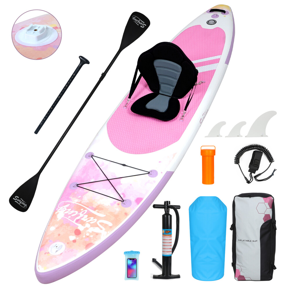 11FT Inflatable Stand Up Surfing Board Green 335 x 84 x 15cm w/kayak