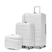 14+20+28Inch Hard Shell Suitcase 4 Wheels PP Luggage With Vanity Case