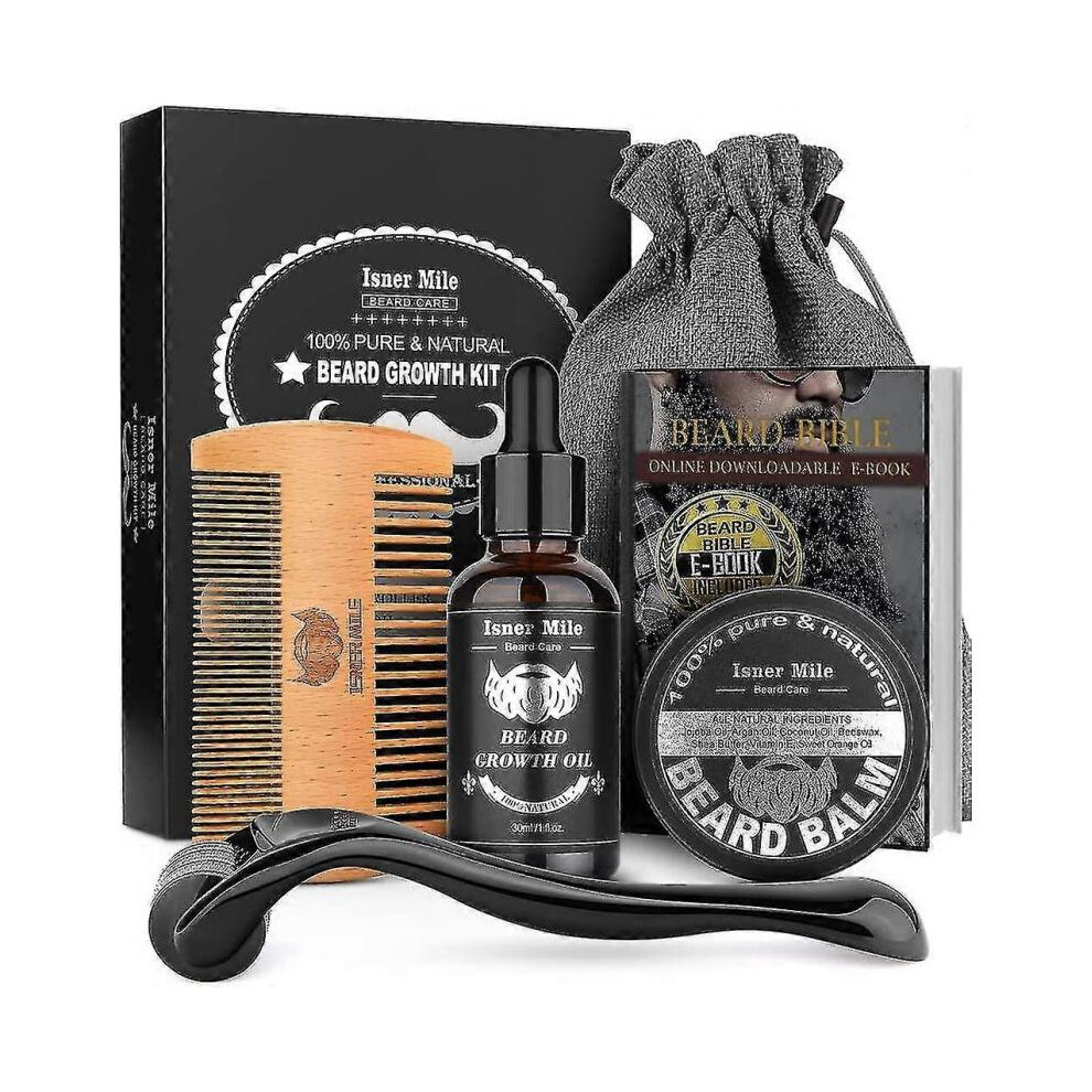 Beard Growth Kit, Beard Roller Kit for Beard Facial Hair Growth