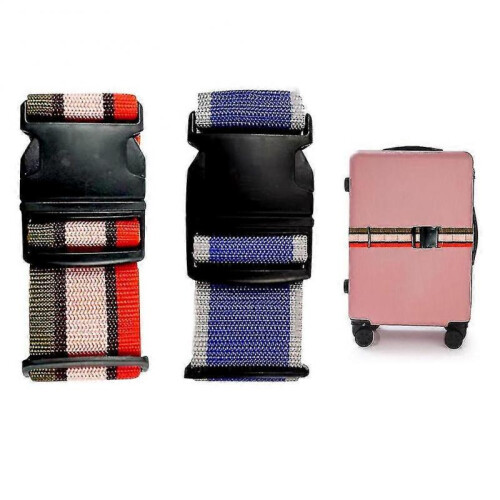 2pcs for Suitcase Anti Theft Luggage Strap Packing Adjustable Length with Lock 2