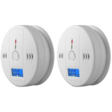 2 Pack Smoke Detector And Carbon Monoxide Detector Alarm with Lcd Display A