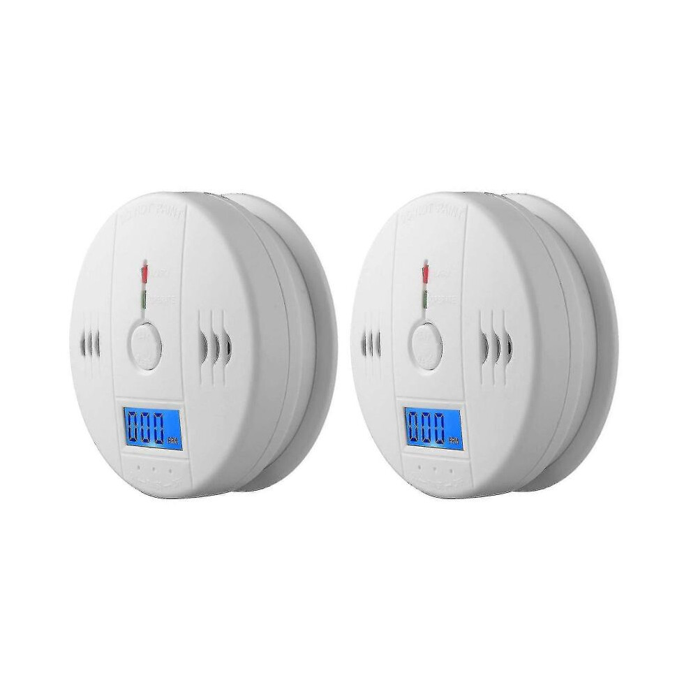 2 Pack Smoke Detector And Carbon Monoxide Detector Alarm With Lcd Display A 5004229852551