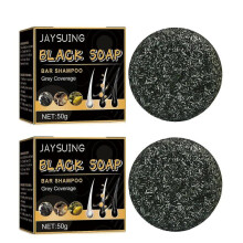 2 Pcs Soap Bar Hair Darkening Gray Coverage Shampoo for Men & Women Black