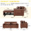 (Brown) YODOLLA 3-in-1 Sofa Bed Double Sleeper Chair Bed 3