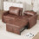 (Brown) YODOLLA 3-in-1 Sofa Bed Double Sleeper Chair Bed 4