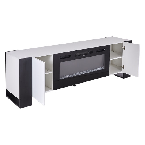 Living And Home Recessed Electric Fireplace TV Stand with Remote Control 2