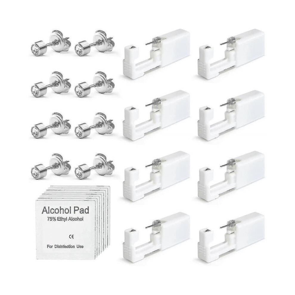 8 Pack Disposable Ear Piercing Gun with Ear Studs Painless And Safe Ear Piercing Kit for Girls Boys Women Men