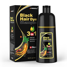 MEIDU Black Hair Dye Shampoo for Men & Women 500mL | 3 in 1 Natural Herbal Hair Color, Gray Hair Coverage, Long-Lasting Color Treatment
