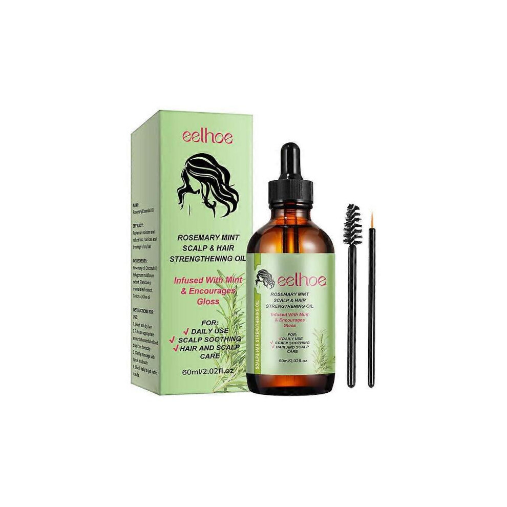 (1pc) Rosemary Mint Scalp Hair Strengthening Oil,Repairs Damage Promotes Growth Smooths & Detangles
