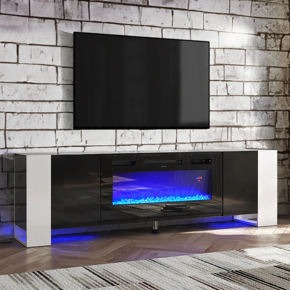 Recessed Electric Fireplace TV Stand with Remote Control
