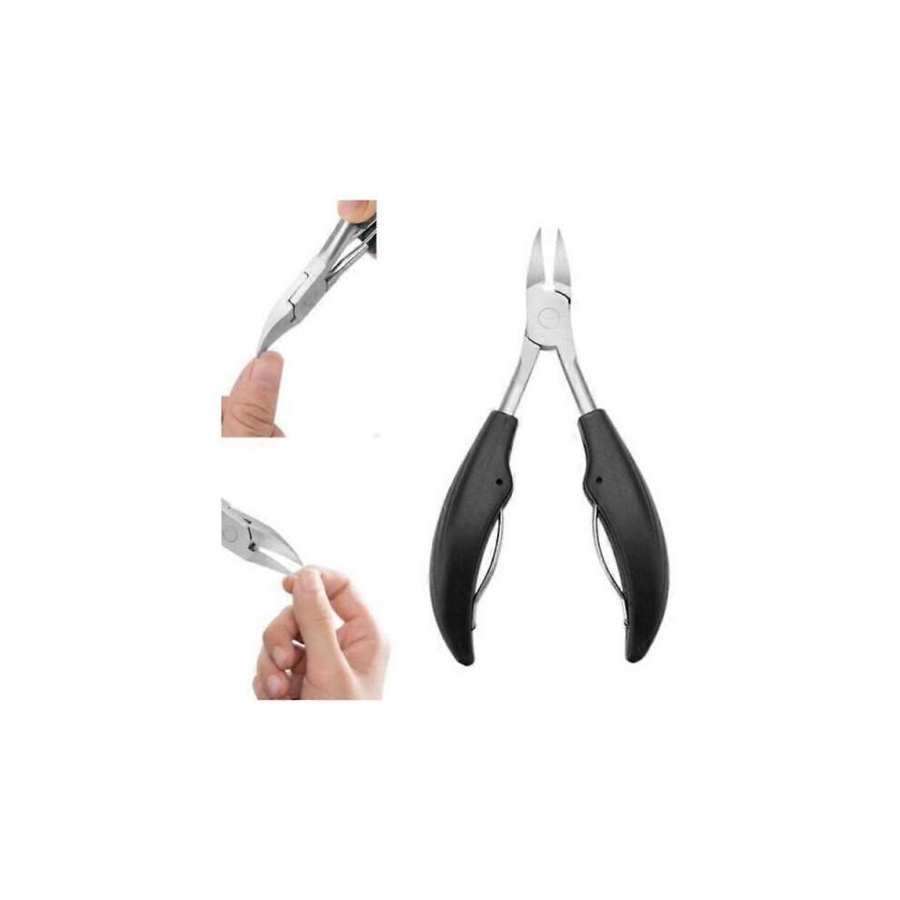 (Black) Stainless Steel Nail Clippers,Wide Jaw Opening Anti-Splash Slanted Nail Clipper