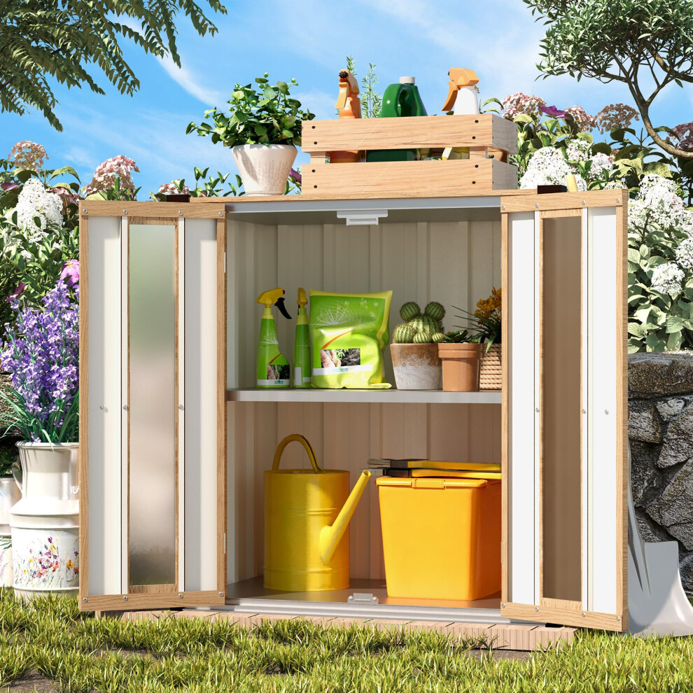 YODOLLA Outdoor Garden Storage Box, Small Tool Sheds