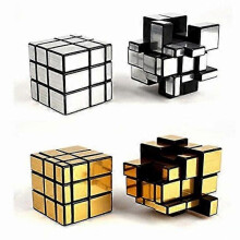 Mirror Speed Cube Puzzle 3x3x3 Gold And Silver Mirror Magic Cube Irregular Speedcubing Set 2 Pack
