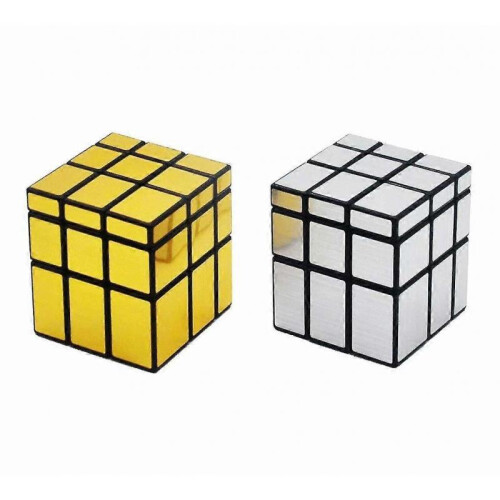 Mirror Speed Cube Puzzle 3x3x3 Gold And Silver Mirror Magic Cube Irregular Speedcubing Set 2 Pack 1