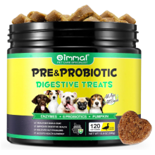 Probiotics for Dogs, Dog Probiotics for Gut Health (120 Chews), Dog Probiotic Supplements - Relief Gut Problems