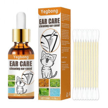 Pet Ear Cleaner Drops for Infections Control Yeast & Mites Wax Ear Mites