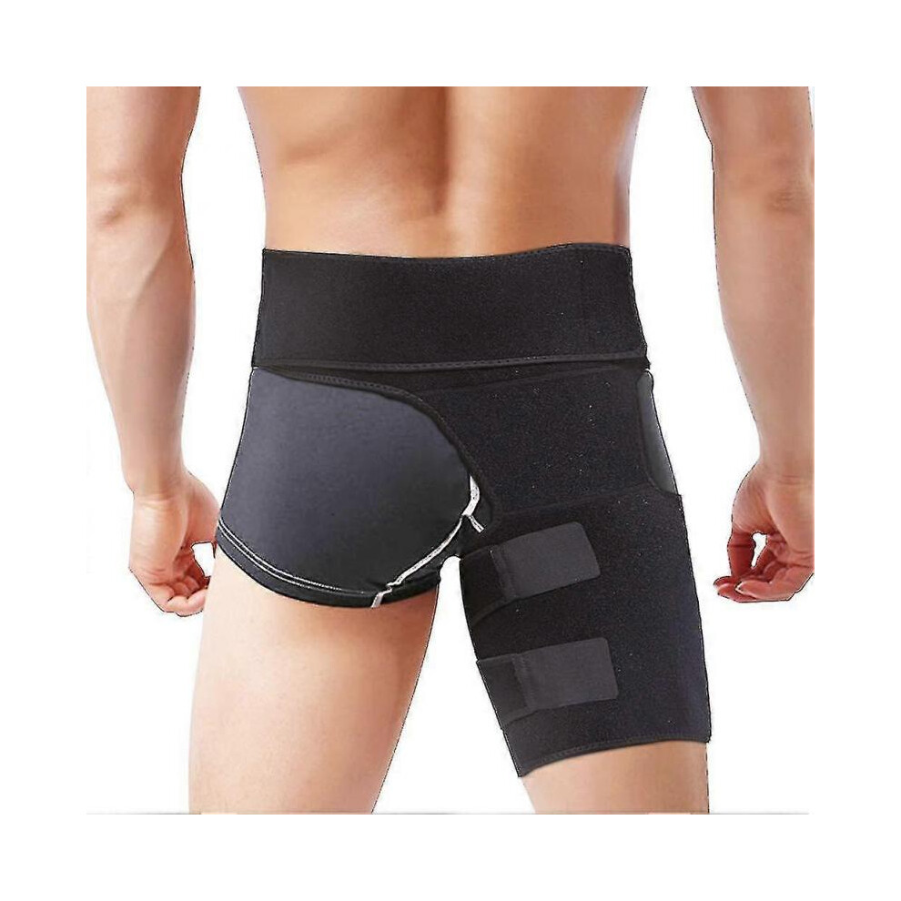 Hip Brace, Groin Support Sciatica Relief Wrap Thigh Hamstring Compression Sleeve for Pulled Injury Strain Tendonitis Rehab And