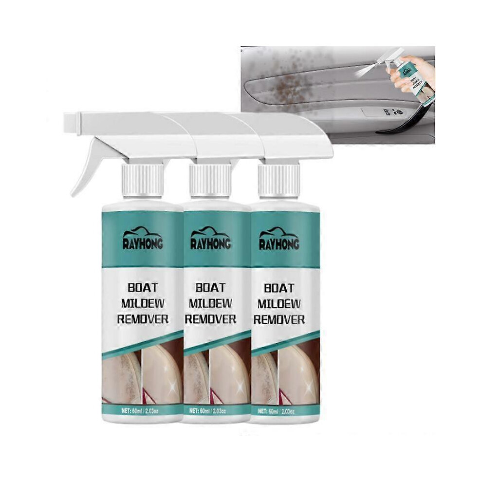 3x 60ml Spray anti-moisissure pour voiture Nettoyant efficace pour l'intérieur de la voiture pour les produits d'entretien ménager