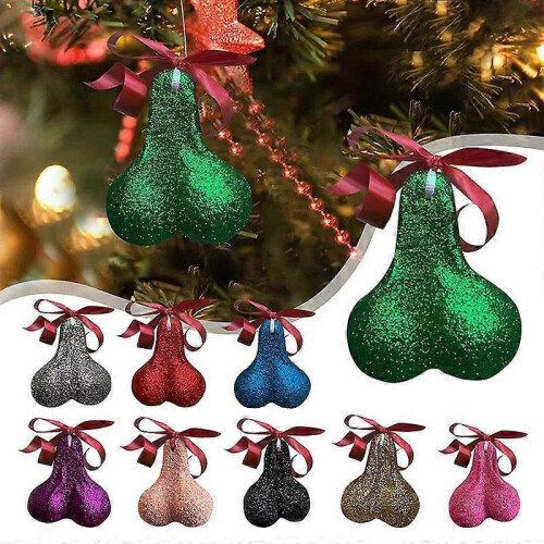Christmas Simulation Testicle Ornaments Spoof Trick Ornaments Design Decorations 1